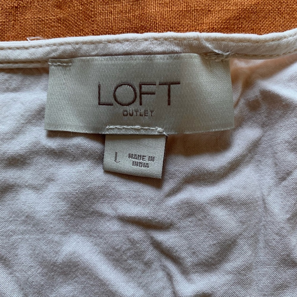 LOFT Cream Lace Blouse, Size L - Picture 5 of 6